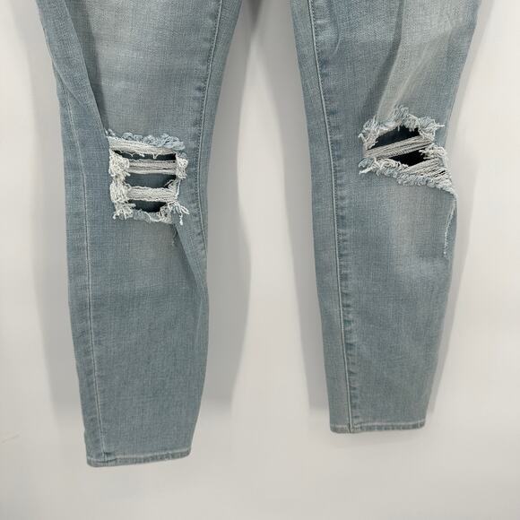 GOOD AMERICAN NWT Good Waist Skinny Distressed Crop Jeans in Blue635 // 6 - Picture 6 of 11